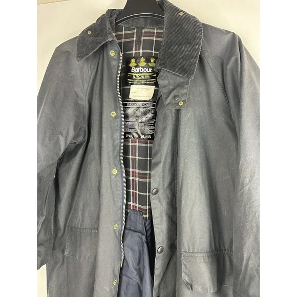 Vintage Barbour Burghley A170 Long Jacket Mens C42 Wax Equestrian Trench Coat - Picture 5 of 16